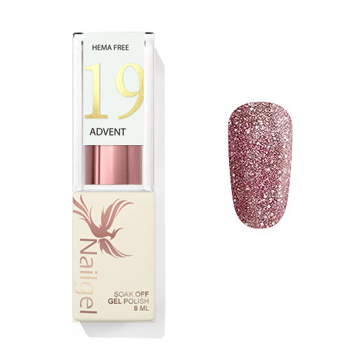 Advent 19 - Gel lak 8 ml - Třpytivá fialová -