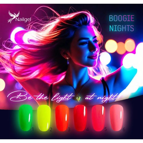 Sada 6 kusů gelových laků Boogie Nights s dárkovou margarétou