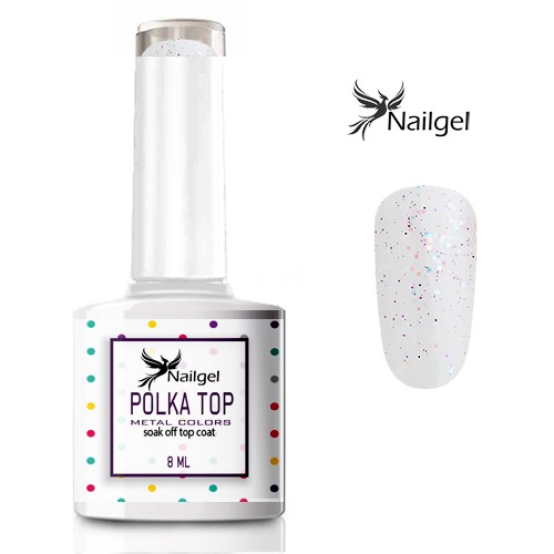 Polka Top Coat - Metal colours -Lesk gel 8ml